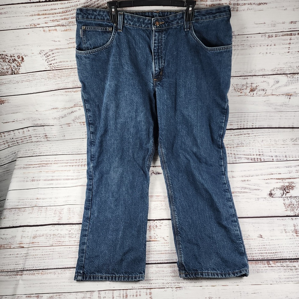 Carhartt Jeans Women's 20x28 Blue Flannel Lined Cowgirl Work Relaxed WB172 VIO‎
